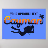 Custom Text & Colour Cayman Islands Diver