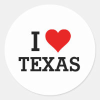 Custom Text & Colour Classic I Love Texas Red Hear
