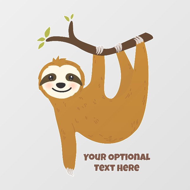 Custom Text & Colour Cute Sloth (Sheet)