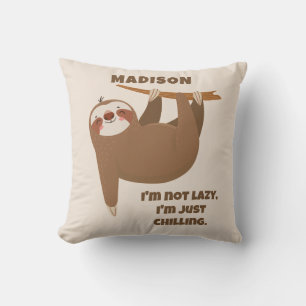 Custom Text & Colour Cute Sloth Cushion