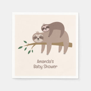 Custom Text & Colour Cute Sloth Napkin