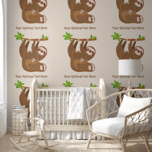 Custom Text & Colour Cute Sloth Wallpaper