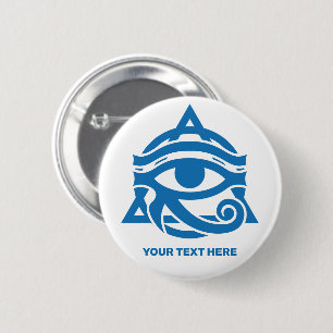Custom Text & Colour Eye of Horus 6 Cm Round Badge