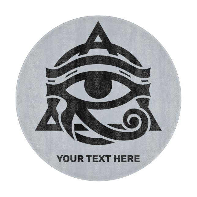 Custom Text & Colour Eye of Horus Cutting Board (Front)