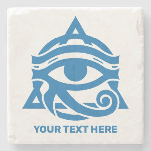 Custom Text & Colour Eye of Horus Stone Coaster