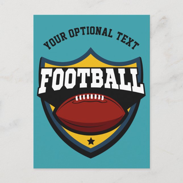 Custom text & colour Football Logo postcard (Front)