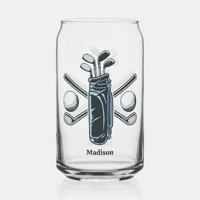 Custom Text & Colour Golf Can Glass (Front)