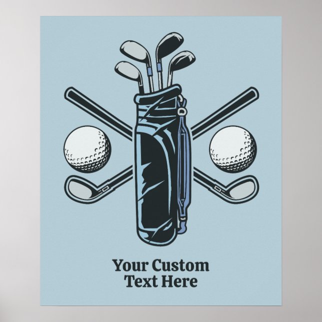Custom Text & Colour Golf Poster (Front)