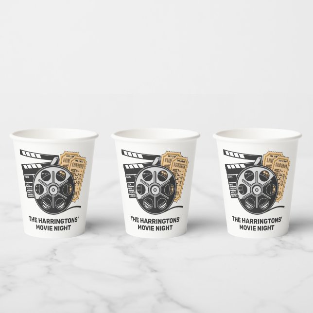 Custom Text & Colour Movie Paper Cups (Multi)