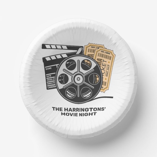 Custom Text & Colour Movie Paper Plate (Front)