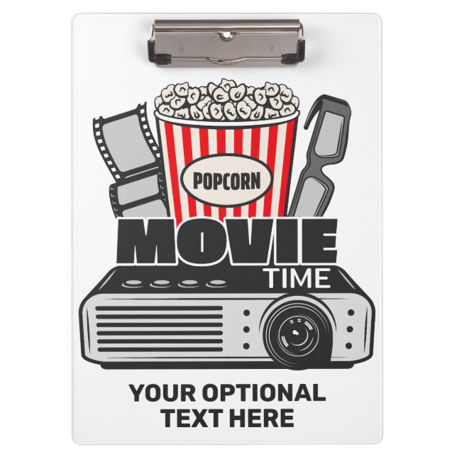 Custom Text & Colour Movie Time Clipboard (Front)