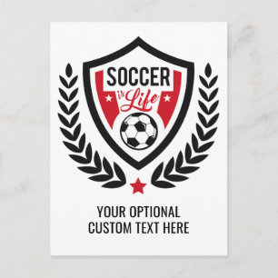 Custom text & colour Soccer Logo postcard