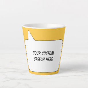 Custom Text & Colour Speech Bubble Latte Mug