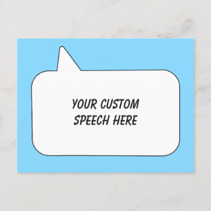 Custom Text & Colour Speech Bubble Postcard