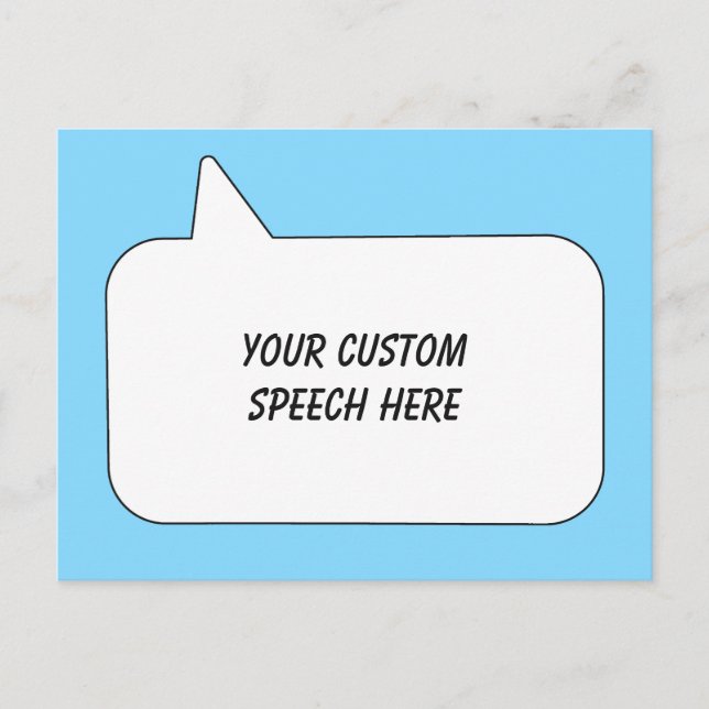 Custom Text & Colour Speech Bubble Postcard (Front)
