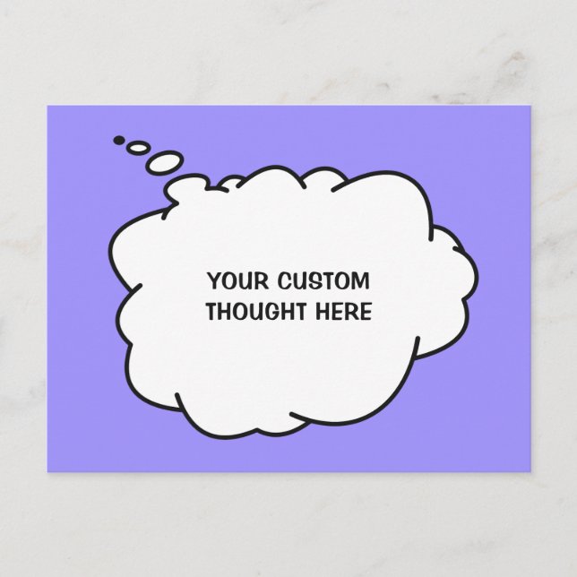 Custom Text & Colour Thought  Bubble Postcard (Front)