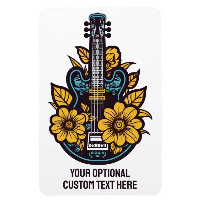 Custom Text & Colour Ukulele Magnet (Vertical)