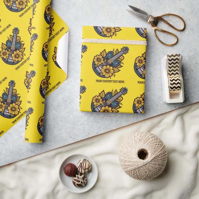 Custom Text & Colour Ukulele Wrapping Paper (Crafts)