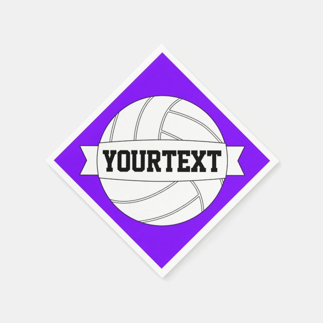 Custom Text & Colour Volleyball Cocktail Napkins (Corner)