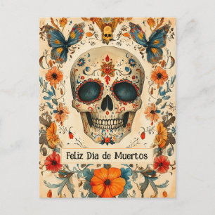 Custom text 💀 colourful Día de Muertos Postcard