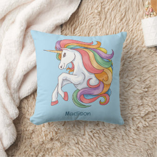 Custom Text Colourful Unicorn Cushion