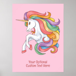 Custom Text Colourful Unicorn Poster