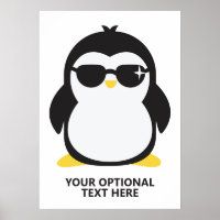Custom text cool penguin