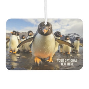 Custom Text Cool Penguins Car Air Freshener