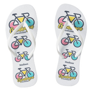 Custom Text Copenhagen Denmark Jandals