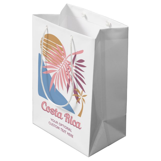 Custom Text Costa Rica Medium Gift Bag (Back Angled)
