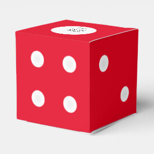 Custom Text Craps Dice Favour Box   Red Template