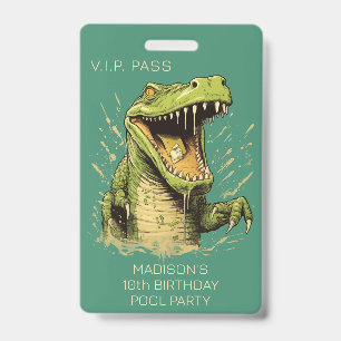 Custom Text Crocodile ID Badge