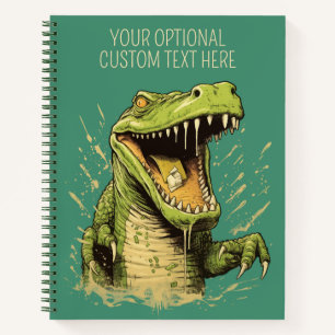 Custom Text Crocodile Notebook