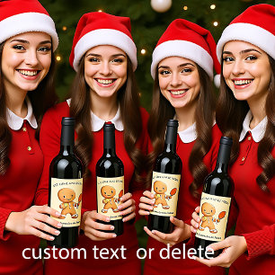 Custom text Crumbly Christmas Rally Gingerbread Wine Label