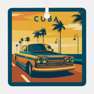 Custom Text Cuba Metal Tree Decoration