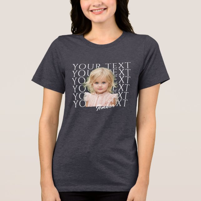 CUSTOM TEXT CUSTOM PHOTO AND NAME Tri-Blend SHIRT (Front)