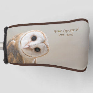 Custom Text Cute Barn Owl Golf Head Cover