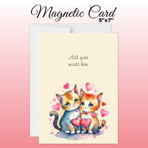 Custom text cute cats magnetic card