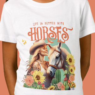 Custom Text Cute Cowgirl T-Shirt