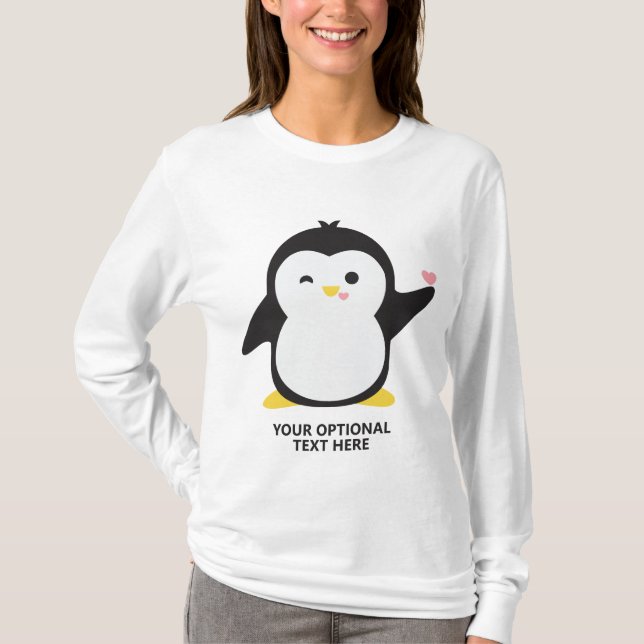 Custom text cute penguin shirts (Front)