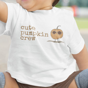 Custom Text Cute Pumpkin Crew Toddler & Baby T-Shirt