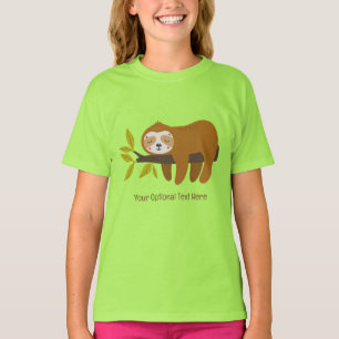 Custom Text Cute Sloth T-Shirt