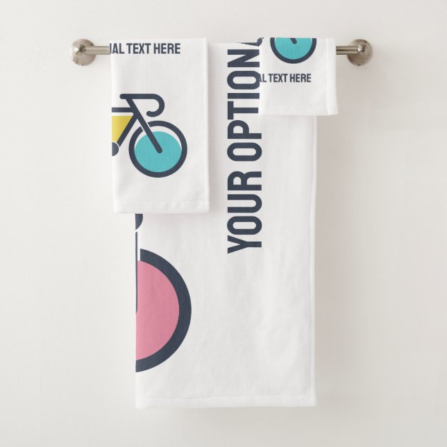 Custom Text Cycling Bath Towel Set (Insitu)