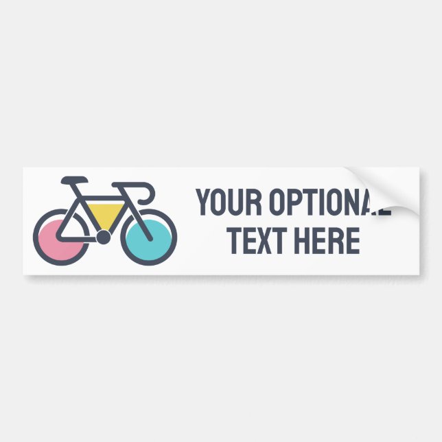 Custom Text Cycling Bumper Sticker (Front)