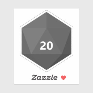 Custom Text D20 Die Grey Template