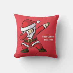 Custom Text Dabbing Dancing Santa Cushion
