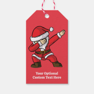 Custom Text Dabbing Dancing Santa Gift Tags