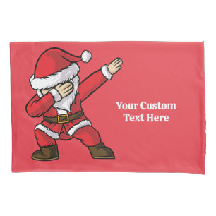 Custom Text Dabbing Dancing Santa Pillowcase