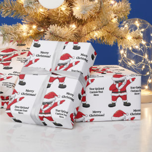 Custom Text Dabbing Dancing Santa Wrapping Paper