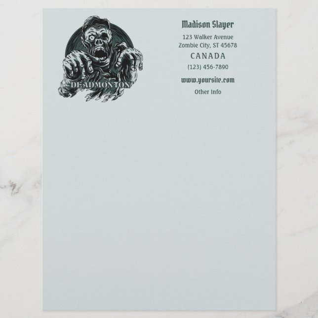 Custom text DEADMONTON stationery Letterhead (Front)